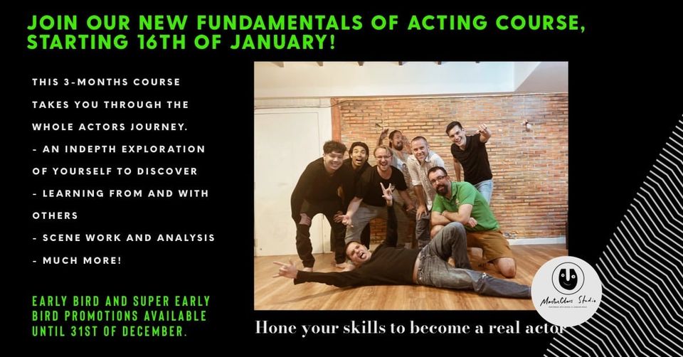 Just 2 more places left for the new Fundamentals of Acting Course.

8 people of a maximum of 10 are confirm d for this c…