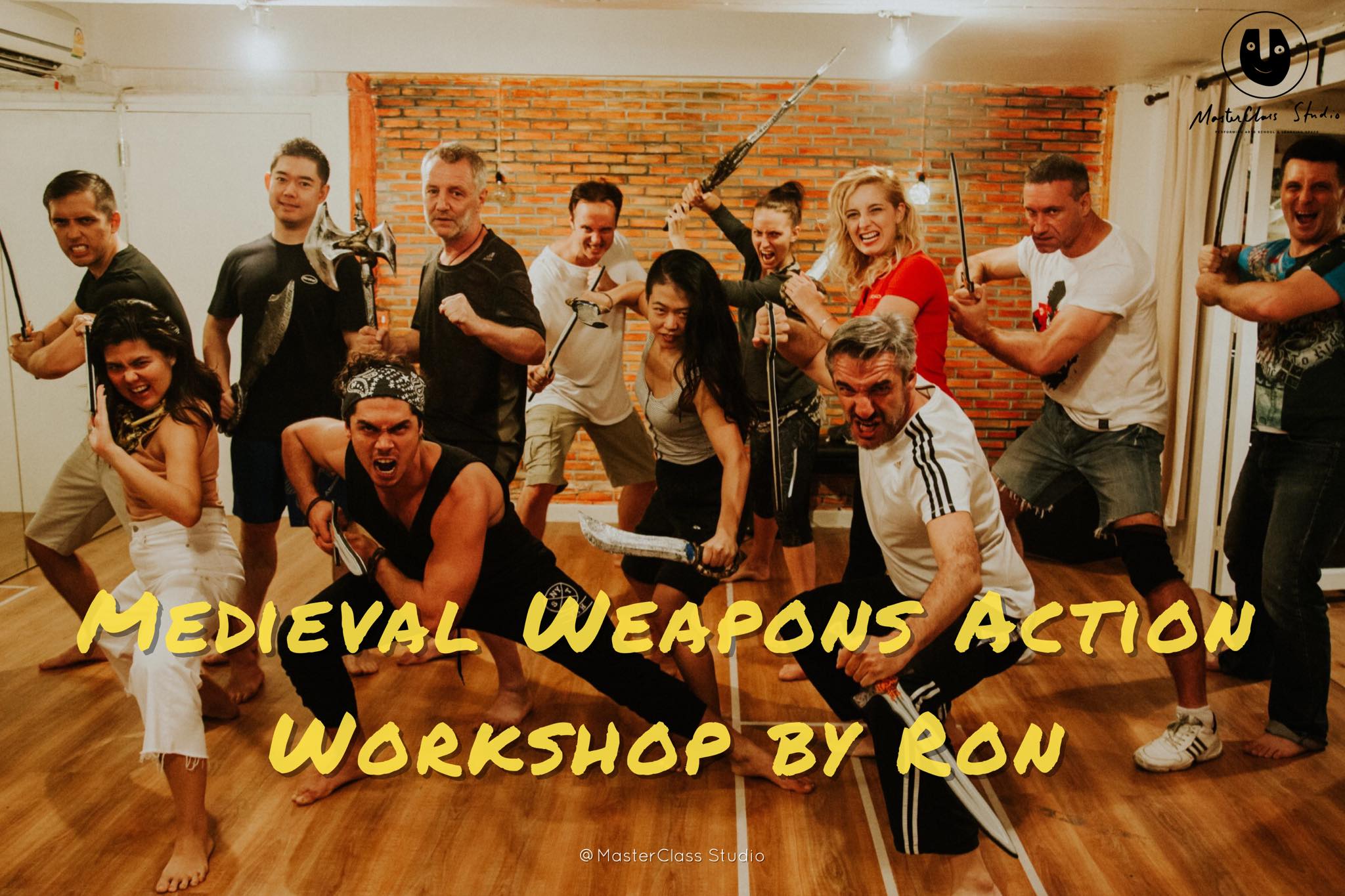 Amazing pictures from Ron’s Medieval Weapons Action Workshop! Great energy in the room. All students were able to get in…