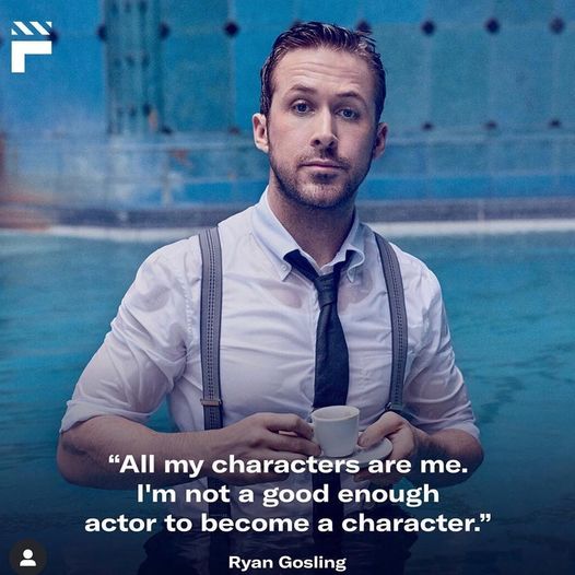 “All my characters are me. I’m not a good enough actor to become a character” Ryan Gosling #actingquotes
#acting #acting…