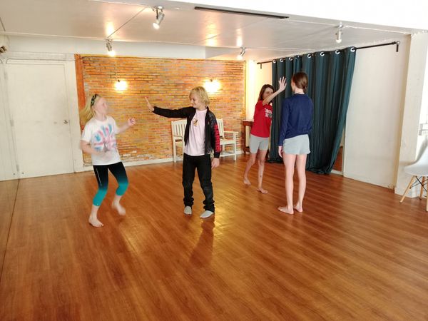 Having fun with the teenagers in the Fundamentals of Acting Course. Teens have an incredible energy if you are able to g…